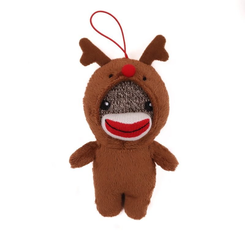 Sockiez Reindeer sock monkey  ornament 4"