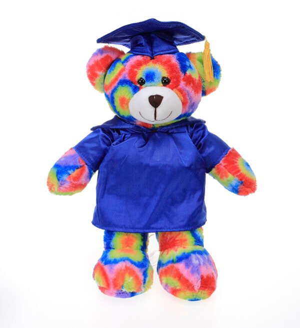 Custom Tie-Dye Bear Graduation Plush - 12”