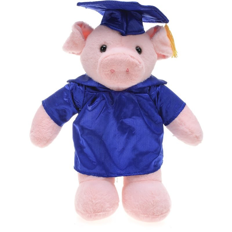 Pig Plush Stuffed Animal Toys with Cap and Personalized Gown 12''