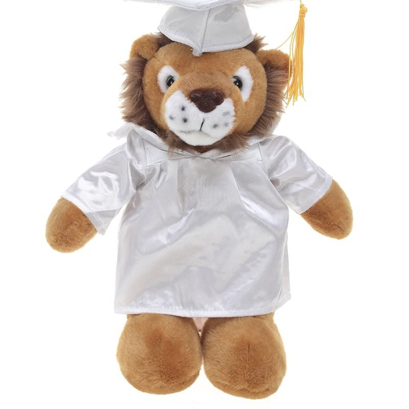 Lion Plush Stuffed Animal Toys with Cap and Personalized Gown 12''