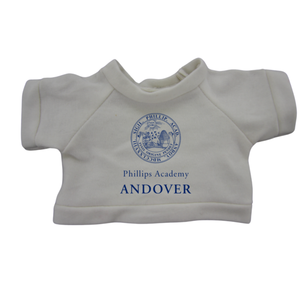 Custom White T-Shirts with Navy Print for 12-Inch Plush Toys